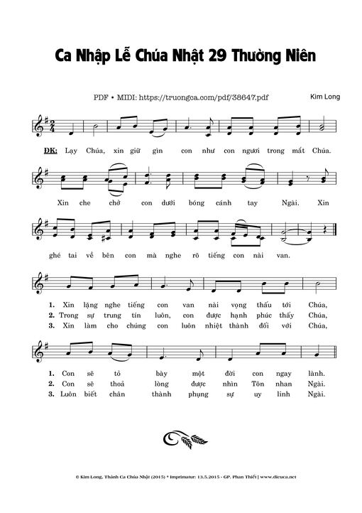 Ca Nhập Lễ Chúa Nhật 29 Thường Niên