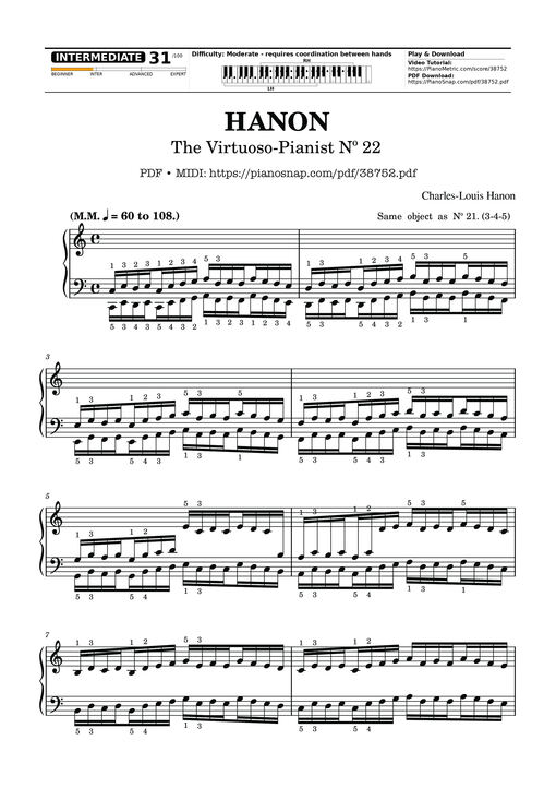 Hanon - The Virtuoso Pianist No. 22