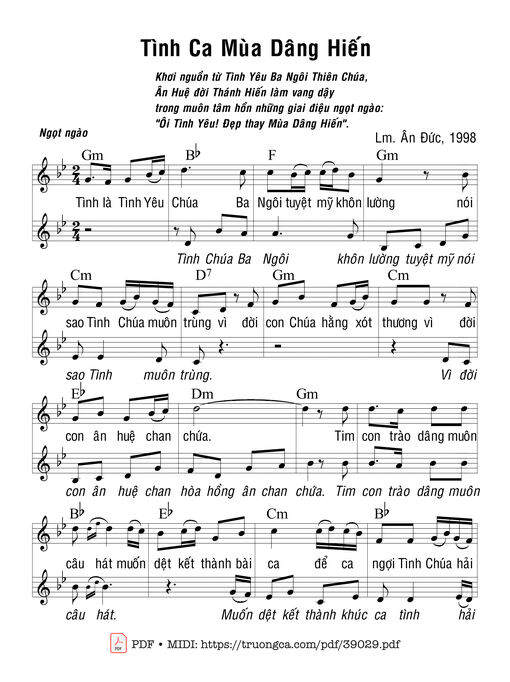 Tình Ca Mùa Dâng Hiến