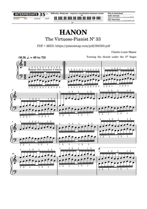 Hanon - The Virtuoso Pianist No. 33