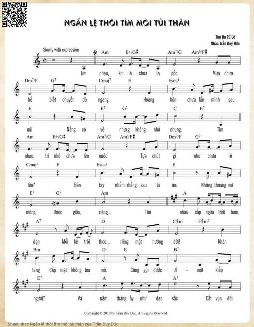 Sheet nhạc PDF bài Ngấn lệ thôi tìm môi tủi thân