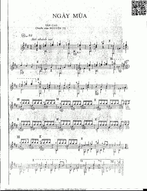 Sheet nhạc PDF bài Ngày mùa - Văn Cao