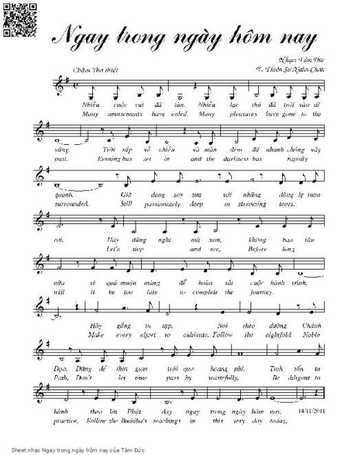Sheet nhạc PDF bài Ngay trong ngày hôm nay