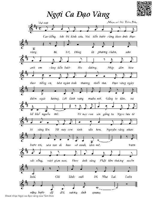Sheet nhạc PDF bài Ngợi ca đạo vàng