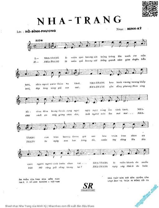 Sheet nhạc PDF bài Nha Trang - Minh Kỳ