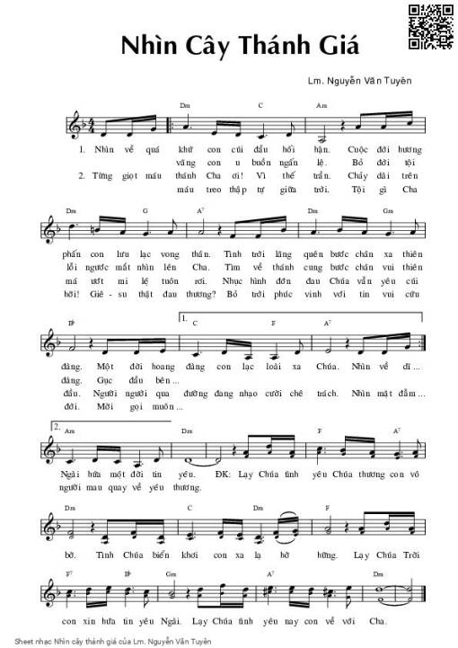 Sheet nhạc PDF bài Nhìn cây thánh giá