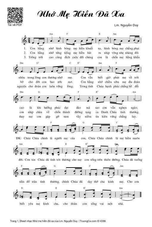 Nhớ mẹ hiền đã xa