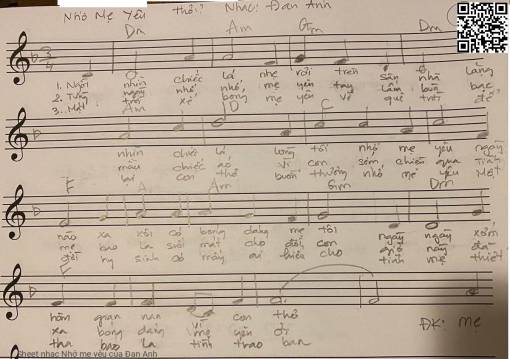 Sheet nhạc PDF bài Nhớ mẹ yêu