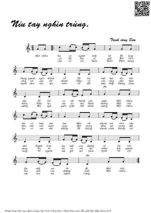 Sheet nhạc PDF bài Níu tay nghìn trùng