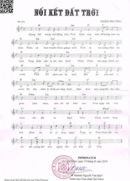 Sheet nhạc PDF bài Nối kết đất trời