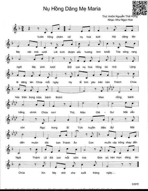 Nụ hồng dâng Mẹ Maria