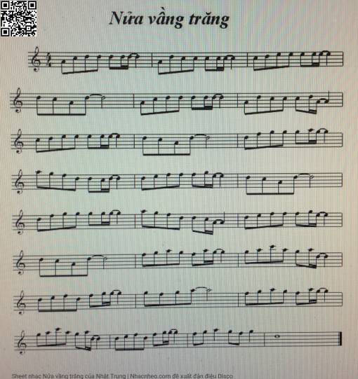 Sheet nhạc PDF bài Nửa vầng trăng