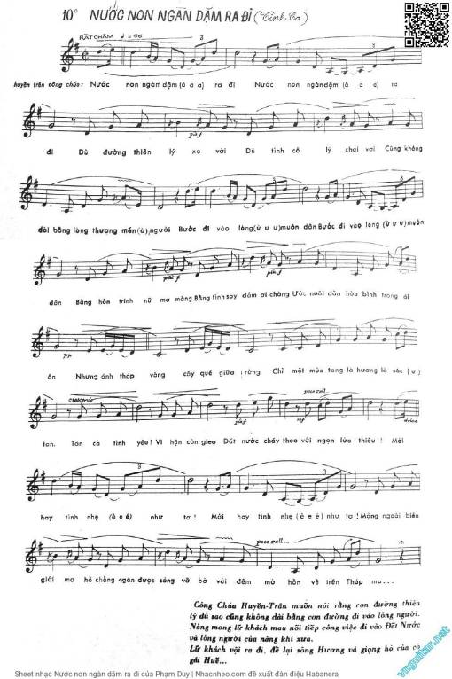 Sheet nhạc PDF bài Nước non ngàn dặm ra đi