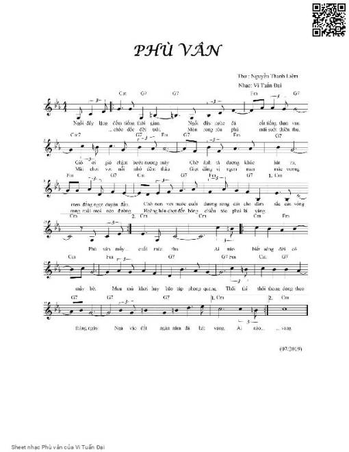 Sheet nhạc PDF bài Phù vân - Vi Tuấn Đại