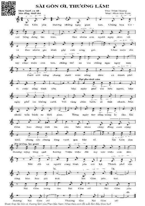 Sheet nhạc PDF bài Sài Gòn ơi, thương lắm!
