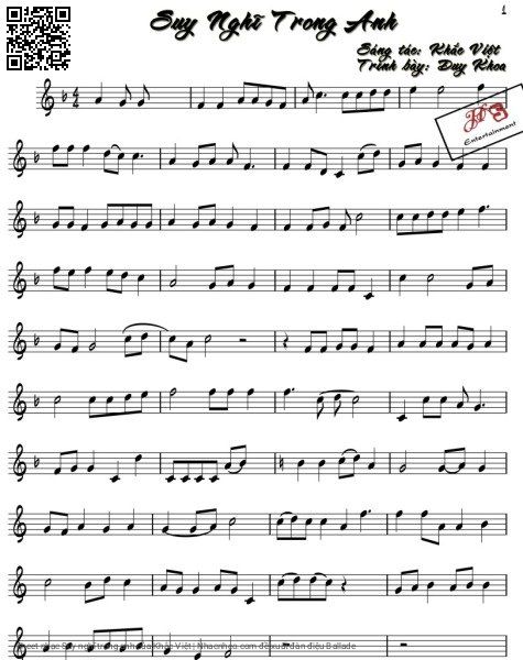Sheet nhạc PDF bài Suy nghĩ trong anh