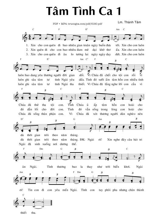 Tâm tình ca 1 - Lm. Thành Tâm