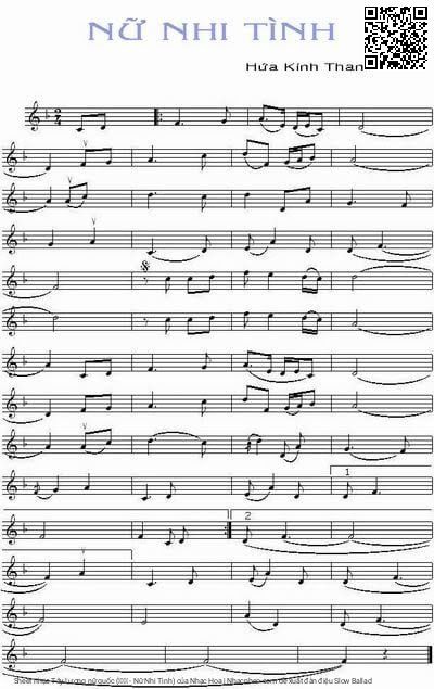 Sheet nhạc PDF bài Tây Lương nữ quốc (女儿情 - Nữ Nhi Tình)