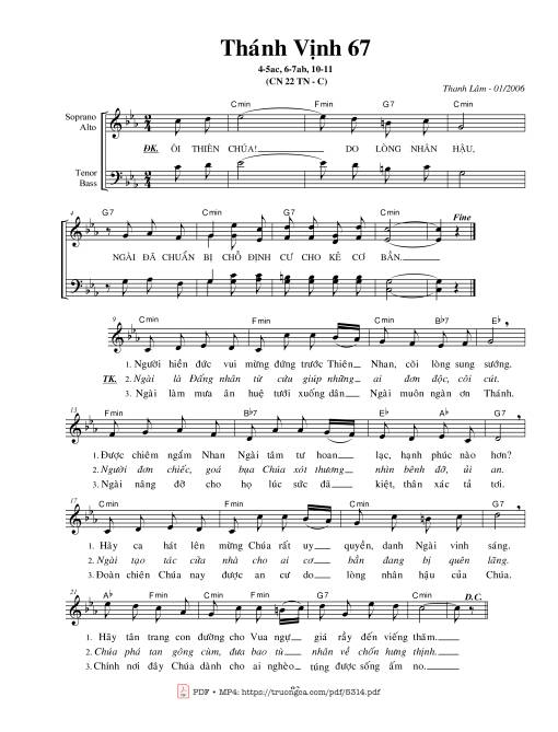 Thánh vịnh 67 - Thanh Lâm