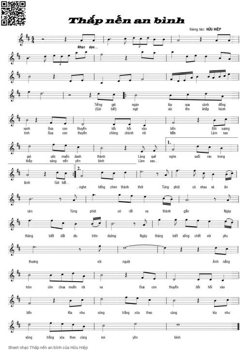 Sheet nhạc PDF bài Thắp nến an bình