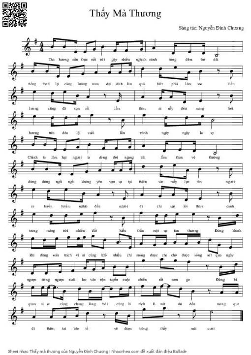 Sheet nhạc PDF bài Thấy mà thương