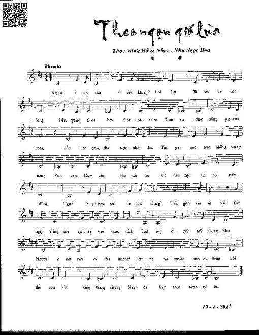 Sheet nhạc PDF bài Theo ngọn gió lùa