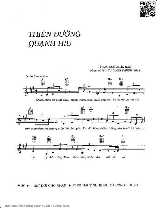 Sheet nhạc PDF bài Thiên đường quạnh hiu