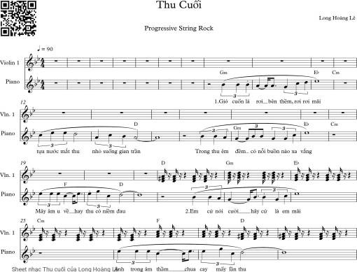 Sheet nhạc PDF bài Thu cuối - Long Hoàng Lê