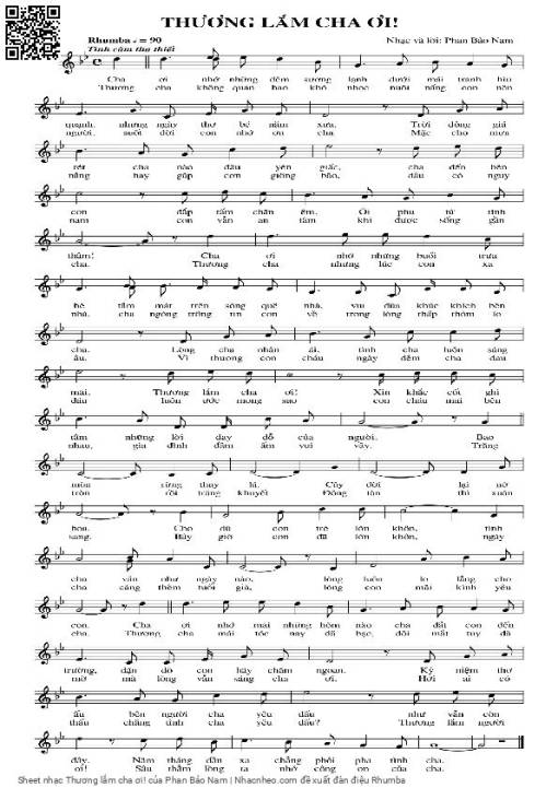 Sheet nhạc PDF bài Thương lắm cha ơi!
