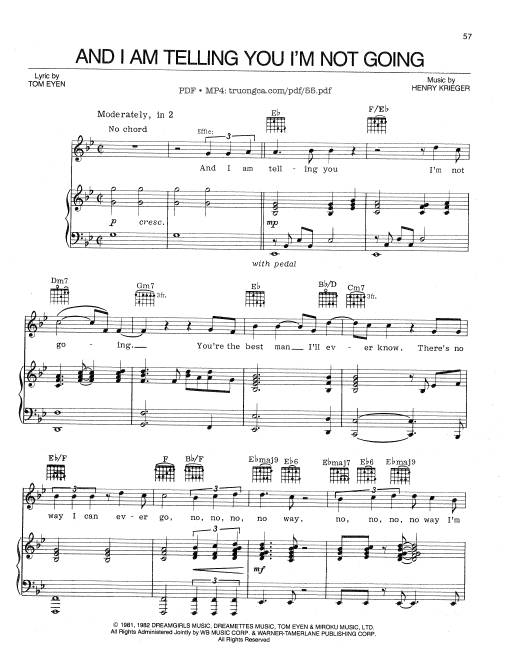 And I Am Telling You I'm Not Going đệm hát