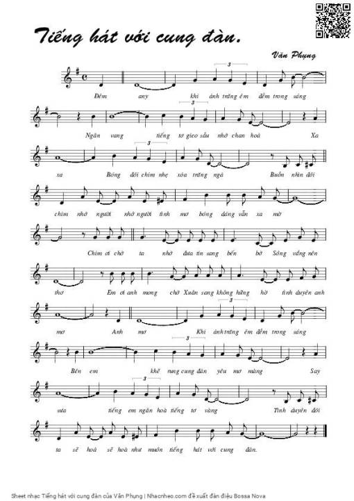 Sheet nhạc PDF bài Tiếng hát với cung đàn