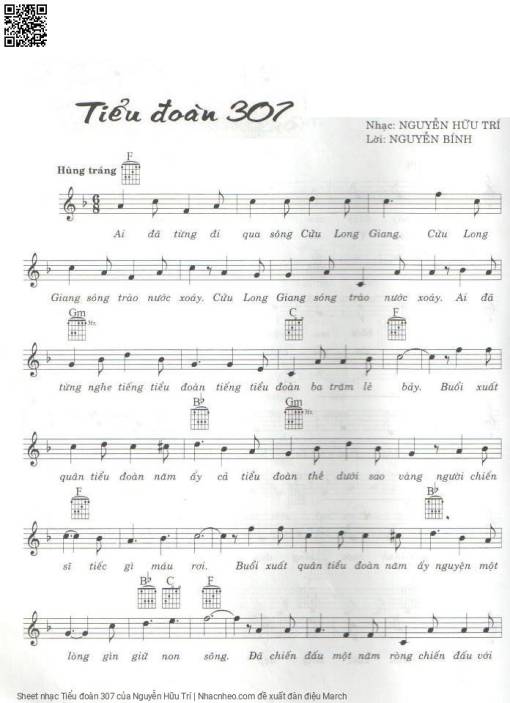 Sheet nhạc PDF bài Tiểu đoàn 307