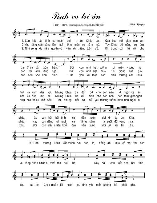 Tình ca tri ân - Lm. Thái Nguyên