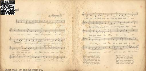 Sheet nhạc PDF bài Tình quê - Phạm Duy