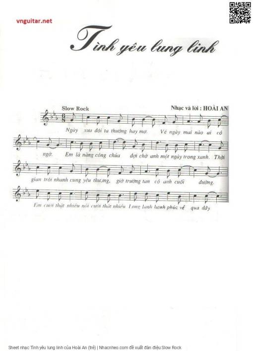 Sheet nhạc PDF bài Tình yêu lung linh