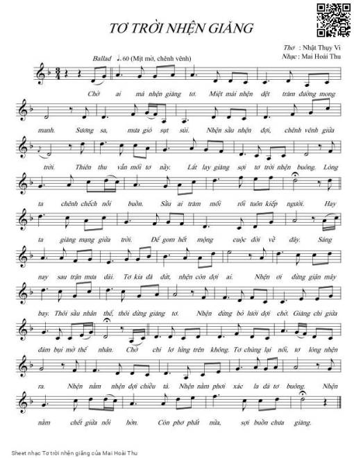 Sheet nhạc PDF bài Tơ trời nhện giăng