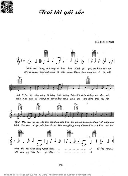 Sheet nhạc PDF bài Trai tài gái sắc