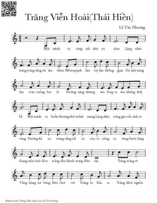 Sheet nhạc PDF bài Trăng viễn hoài