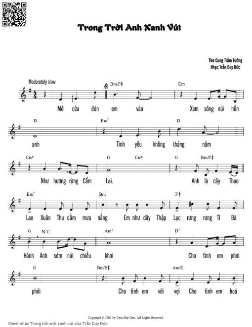 Trong trời anh xanh vút