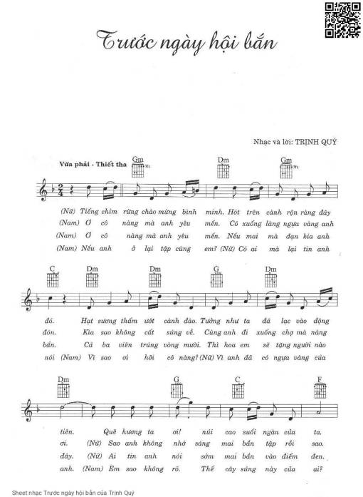 Sheet nhạc PDF bài Trước ngày hội bắn