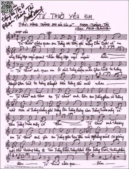 Sheet nhạc PDF bài Từ thuở yêu em