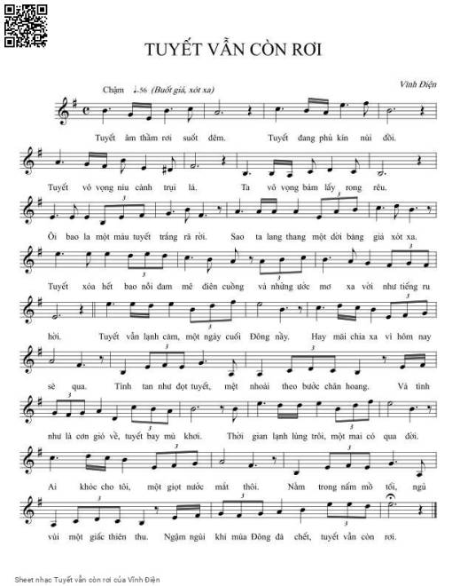 Sheet nhạc PDF bài Tuyết vẫn còn rơi