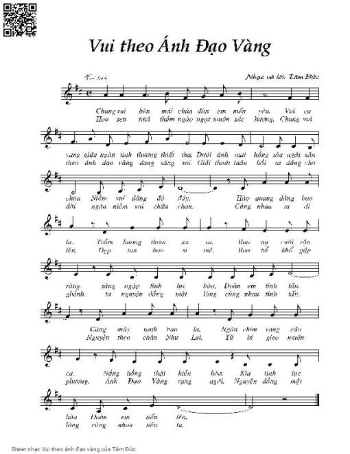 Sheet nhạc PDF bài Vui theo ánh đạo vàng