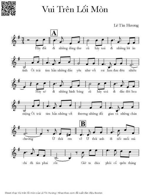 Sheet nhạc PDF bài Vùi trên lối mòn