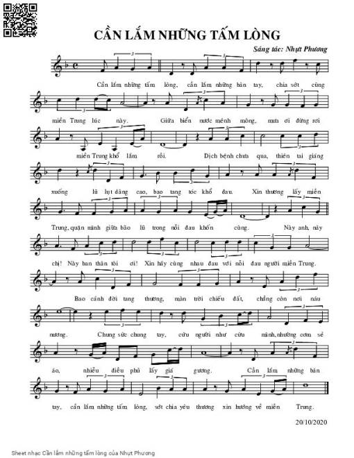 Sheet nhạc PDF bài Cần lắm những tấm lòng