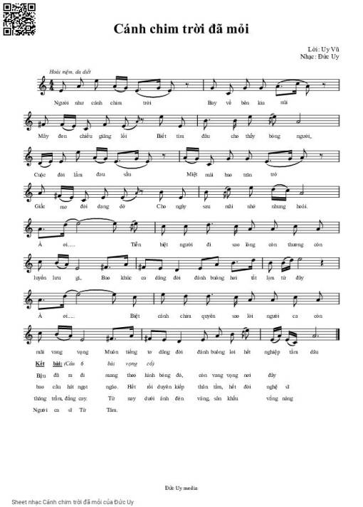 Cánh chim trời đã mỏi