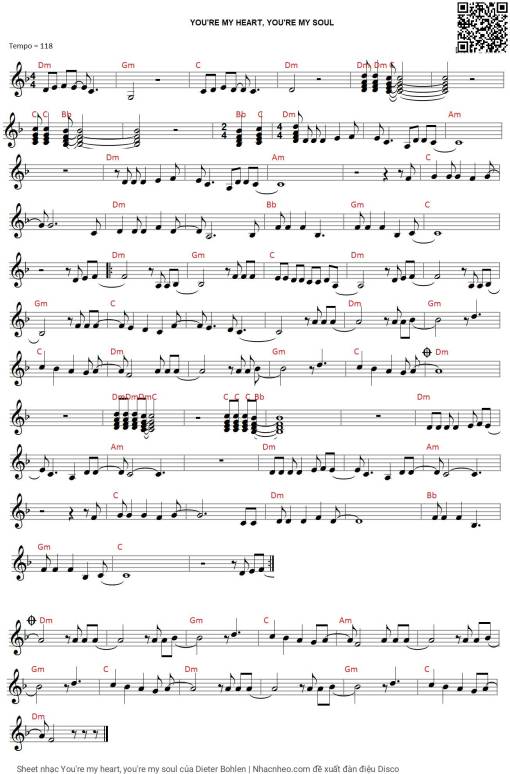 Sheet nhạc PDF bài You're my heart, you're my soul
