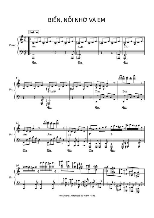 Biển, Nỗi Nhớ Và Em Piano cover