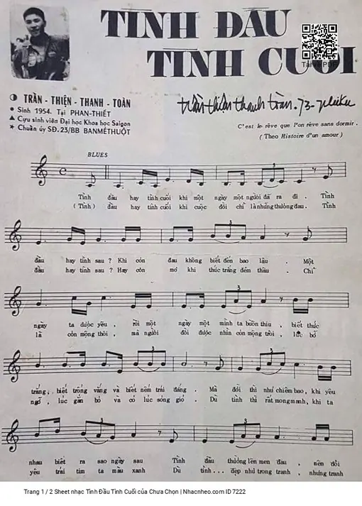 Sheet nhạc PDF bài Tình Đầu Tình Cuối