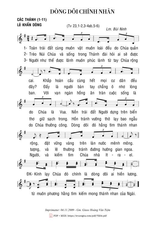 Dòng Dõi Chính Nhân (Thánh vịnh 23)